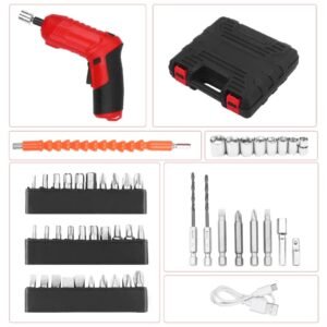 কর্ডলেস ইলেকট্রিক স্ক্রু ড্রাইভার কিট – মাল্টি বিট সেট ও ক্যারি বক্সসহ