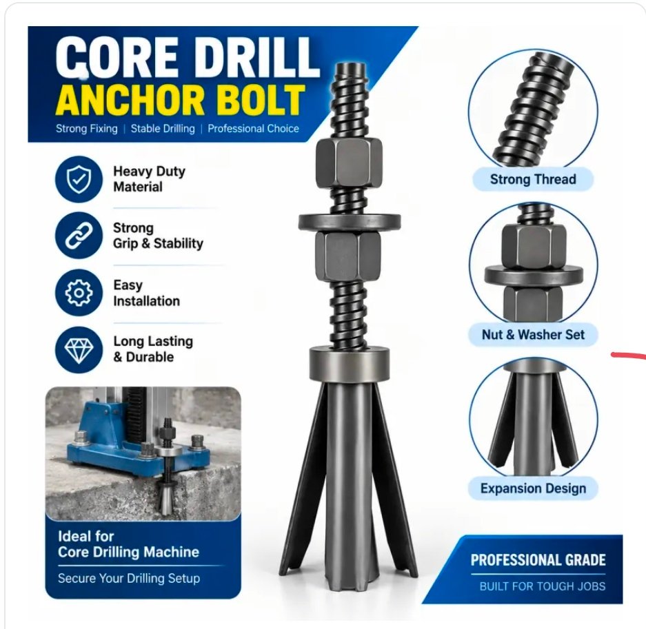 Core Drill Anchor Bolt + 16mm SDS Plus Drill Bit - Image 2