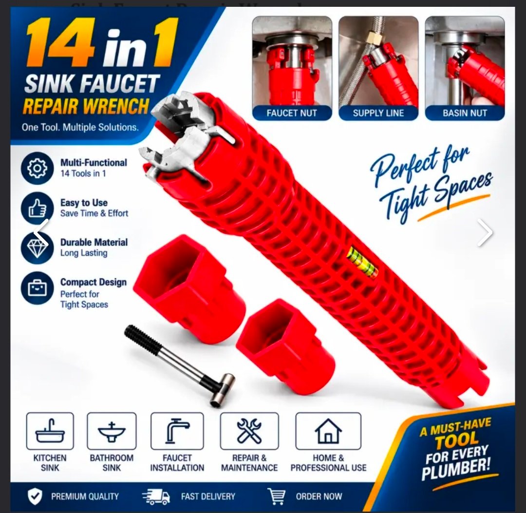 14 in 1 Sink Faucet Repair Wrench